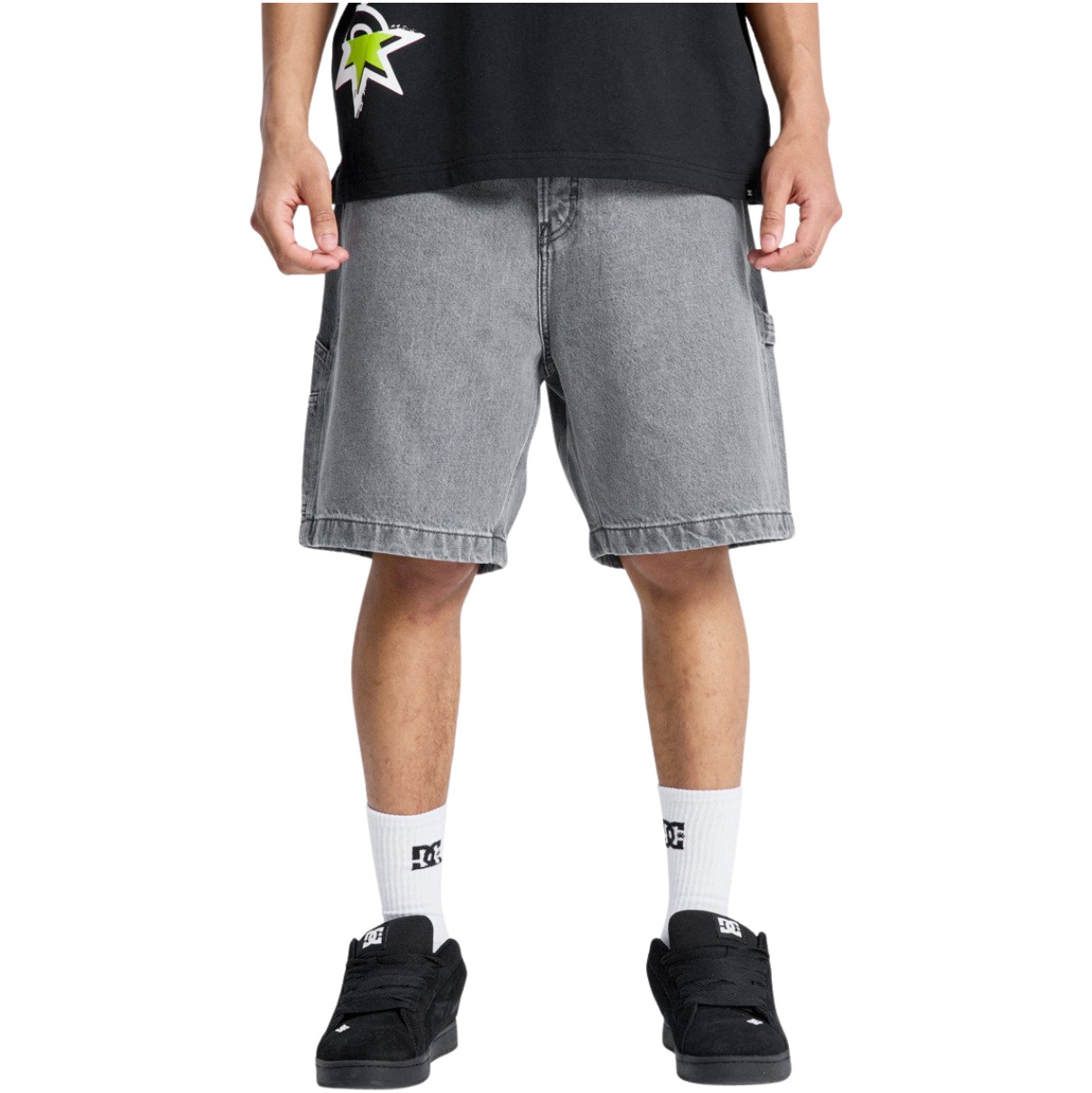 2026 DC Shoes Baggy Denim Tømrer Shorts EDYDS03037 - Medium Grey
